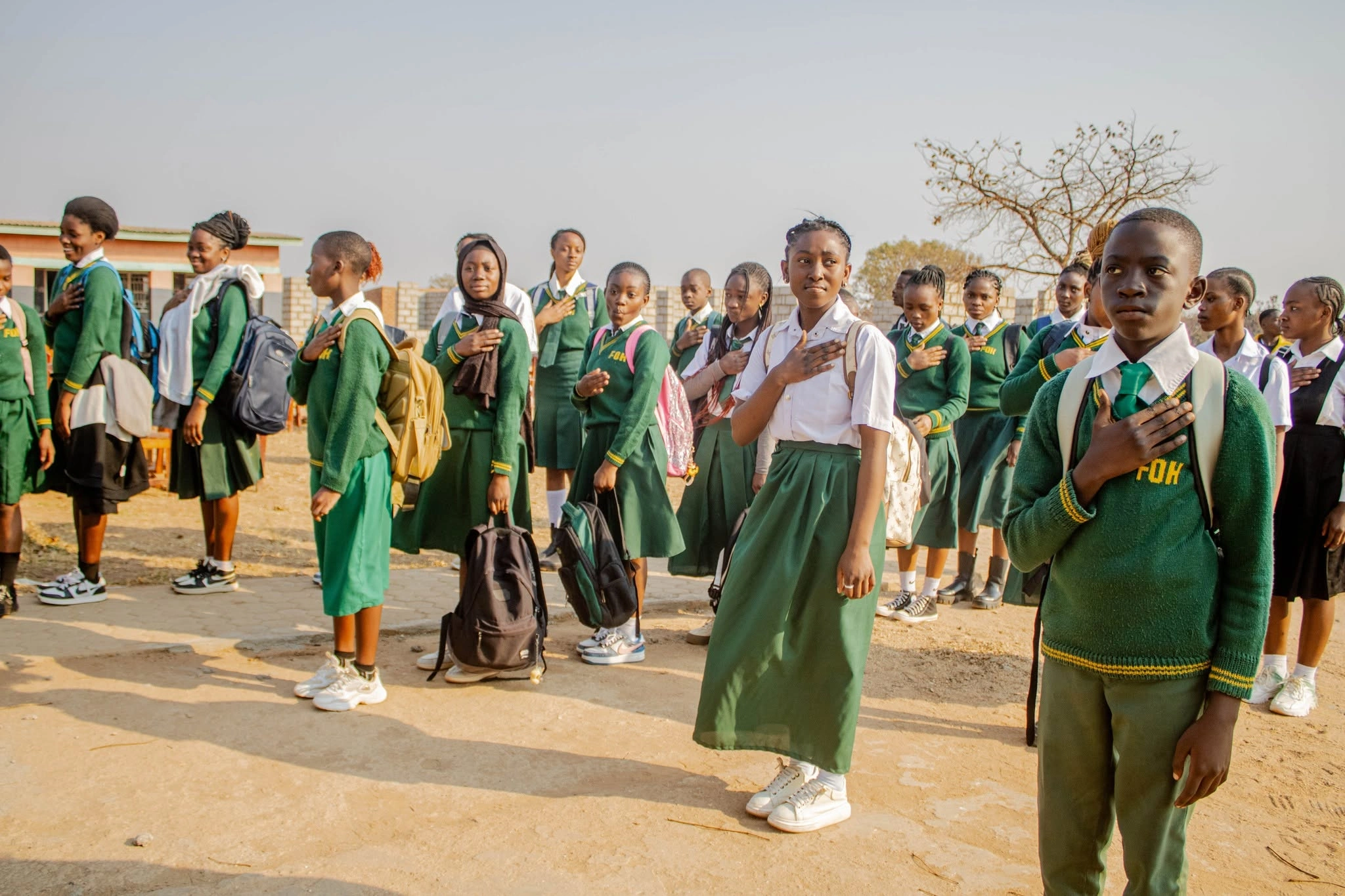 Students at Fountain of Hope Africa School in Dzaleka Refugee Camp