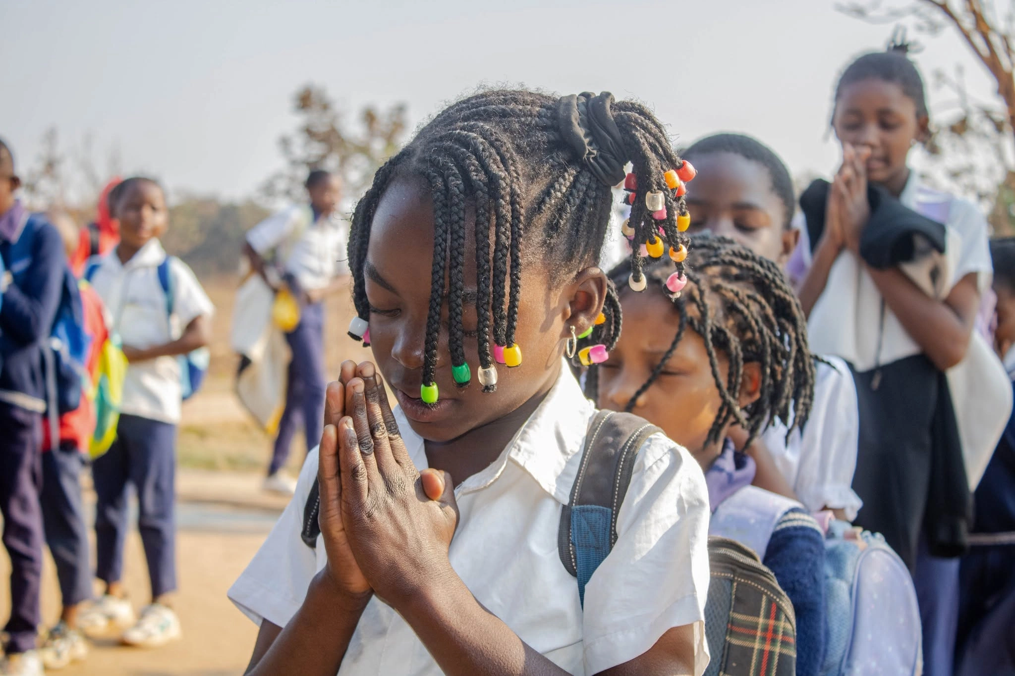 Students at Fountain of Hope Africa School in Dzaleka Refugee Camp